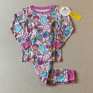 NWT Little Sleepies Pink Sweet Treats Pajamas 🍭🍬 Size 3T Bamboo & Viscose